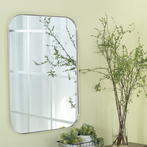 Mid Century Modern Chic Metal Rounded Wall Mirrors 